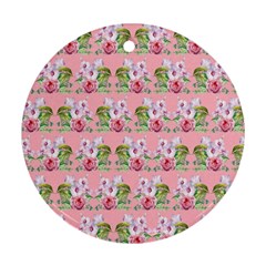 Floral Pattern Round Ornament (two Sides)