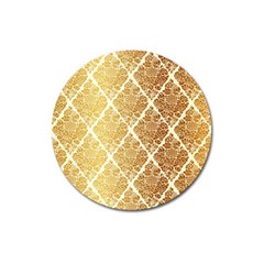 Vintage,gold,damask,floral,pattern,elegant,chic,beautiful,victorian,modern,trendy Magnet 3  (round) by NouveauDesign