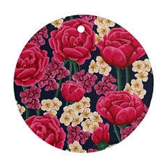 Pink Roses And Daisies Ornament (round) by Bigfootshirtshop