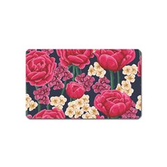 Pink Roses And Daisies Magnet (name Card) by Bigfootshirtshop