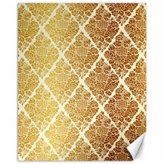 Vintage,gold,damask,floral,pattern,elegant,chic,beautiful,victorian,modern,trendy Canvas 11  X 14   by NouveauDesign