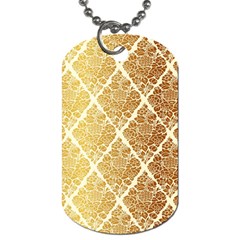 Vintage,gold,damask,floral,pattern,elegant,chic,beautiful,victorian,modern,trendy Dog Tag (two Sides) by NouveauDesign