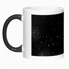 Starry Galaxy Night Black And White Stars Morph Mugs by yoursparklingshop