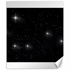 Starry Galaxy Night Black And White Stars Canvas 8  X 10  by yoursparklingshop
