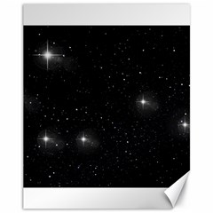 Starry Galaxy Night Black And White Stars Canvas 11  X 14   by yoursparklingshop