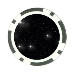 Starry Galaxy Night Black And White Stars Poker Chip Card Guard (10 Pack) by yoursparklingshop