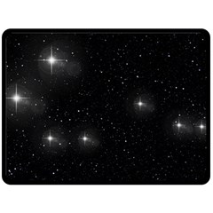 Starry Galaxy Night Black And White Stars Fleece Blanket (large)  by yoursparklingshop