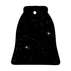 Starry Galaxy Night Black And White Stars Bell Ornament (two Sides) by yoursparklingshop