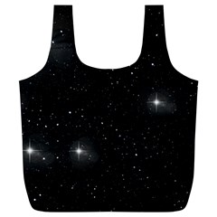 Starry Galaxy Night Black And White Stars Full Print Recycle Bags (l)  by yoursparklingshop
