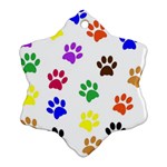 Pawprints Paw Prints Paw Animal Snowflake Ornament (Two Sides) Front