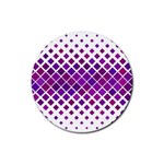 Pattern Square Purple Horizontal Rubber Coaster (Round)  Front