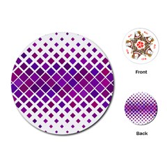 Pattern Square Purple Horizontal Playing Cards (round)  by Celenk