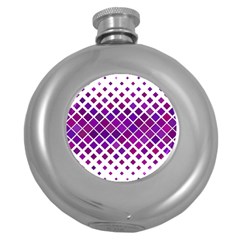 Pattern Square Purple Horizontal Round Hip Flask (5 Oz) by Celenk