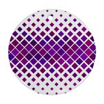 Pattern Square Purple Horizontal Round Ornament (Two Sides) Front