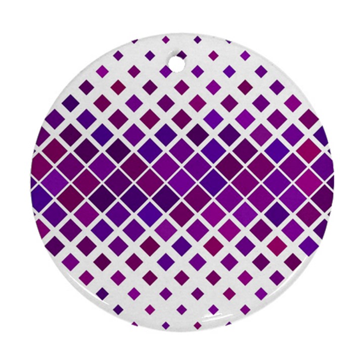 Pattern Square Purple Horizontal Round Ornament (Two Sides)