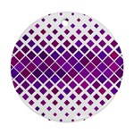 Pattern Square Purple Horizontal Round Ornament (Two Sides) Back