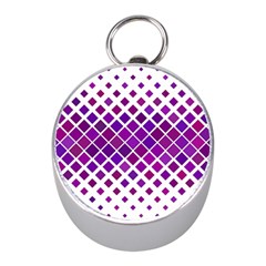 Pattern Square Purple Horizontal Mini Silver Compasses by Celenk