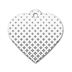 Star Pattern Decoration Geometric Dog Tag Heart (two Sides) by Celenk