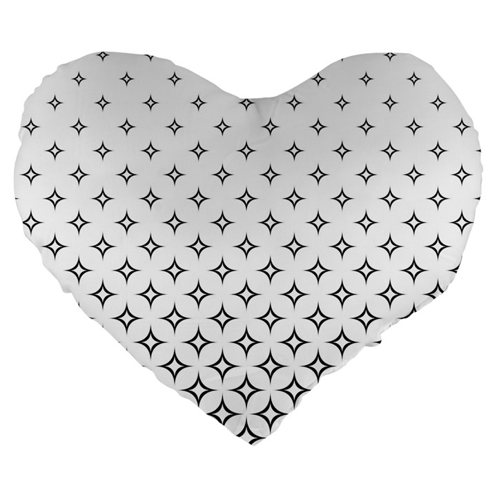 Star Pattern Decoration Geometric Large 19  Premium Heart Shape Cushions