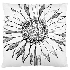 Sunflower Flower Line Art Summer Large Cushion Case (two Sides) by Celenk