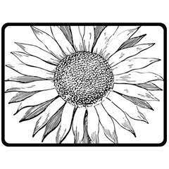 Sunflower Flower Line Art Summer Double Sided Fleece Blanket (large)  by Celenk