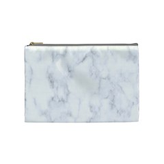 Marble Texture White Pattern Cosmetic Bag (medium)  by Celenk
