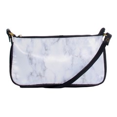 Marble Texture White Pattern Shoulder Clutch Bags by Celenk