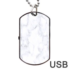 Marble Texture White Pattern Dog Tag Usb Flash (one Side) by Celenk