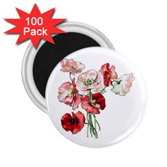 Flowers Poppies Poppy Vintage 2 25  Magnets (100 Pack)  by Celenk