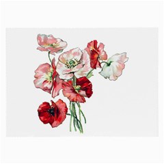 Flowers Poppies Poppy Vintage Large Glasses Cloth (2-side) by Celenk