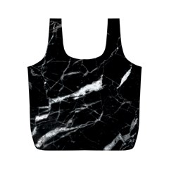 Black Texture Background Stone Full Print Recycle Bags (m)  by Celenk