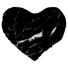 Black Texture Background Stone Large 19  Premium Flano Heart Shape Cushions by Celenk