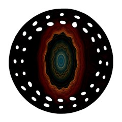 Cosmic Eye Kaleidoscope Art Pattern Round Filigree Ornament (two Sides) by Celenk