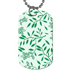 Leaves Foliage Green Wallpaper Dog Tag (one Side) by Celenk