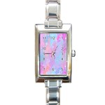 Space Psychedelic Colorful Color Rectangle Italian Charm Watch Front