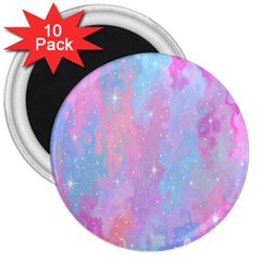 Space Psychedelic Colorful Color 3  Magnets (10 Pack)  by Celenk