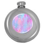 Space Psychedelic Colorful Color Round Hip Flask (5 oz) Front