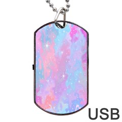 Space Psychedelic Colorful Color Dog Tag Usb Flash (two Sides) by Celenk