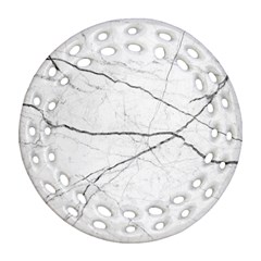 White Background Pattern Tile Round Filigree Ornament (two Sides) by Celenk