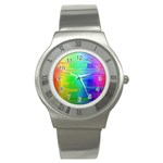 Colors Rainbow Chakras Style Stainless Steel Watch Front