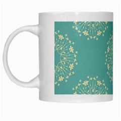 Floral Vintage Royal Frame Pattern White Mugs by Celenk