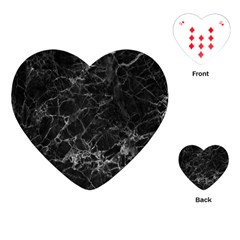 Black Texture Background Stone Playing Cards (heart)  by Celenk