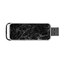 Black Texture Background Stone Portable Usb Flash (two Sides) by Celenk