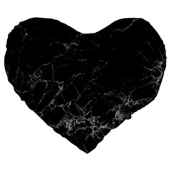 Black Texture Background Stone Large 19  Premium Flano Heart Shape Cushions