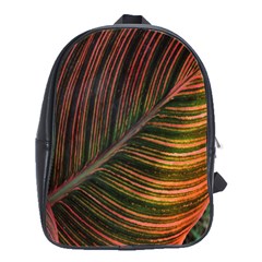 Leaf Colorful Nature Orange Season School Bag (large) by Celenk