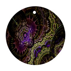 Abstract Fractal Art Design Round Ornament (two Sides) by Celenk