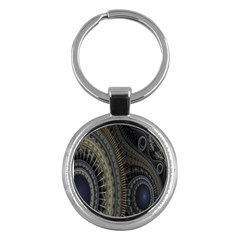 Fractal Spikes Gears Abstract Key Chains (round)  by Celenk