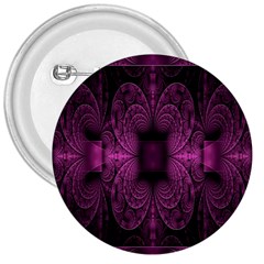 Fractal Magenta Pattern Geometry 3  Buttons by Celenk