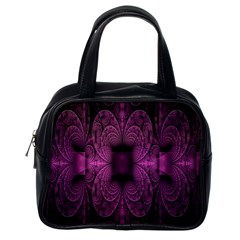 Fractal Magenta Pattern Geometry Classic Handbags (one Side) by Celenk