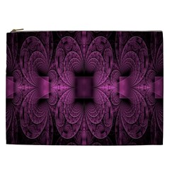 Fractal Magenta Pattern Geometry Cosmetic Bag (xxl)  by Celenk